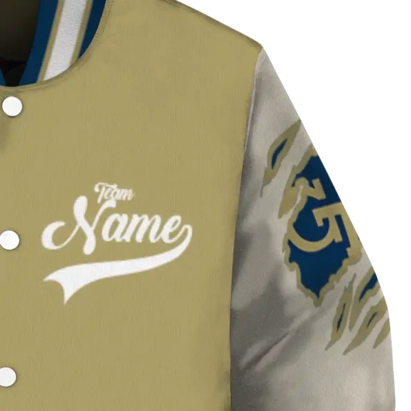 custom georgia tech yellow jackets wildcat pawprint gold nude varsity jacket premium grade.webp