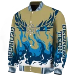 custom georgia tech yellow jackets winged blaze gold white varsity jacket best selling.webp
