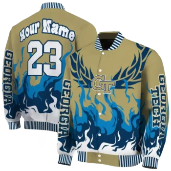 custom georgia tech yellow jackets winged blaze gold white varsity jacket fashion forward.webp