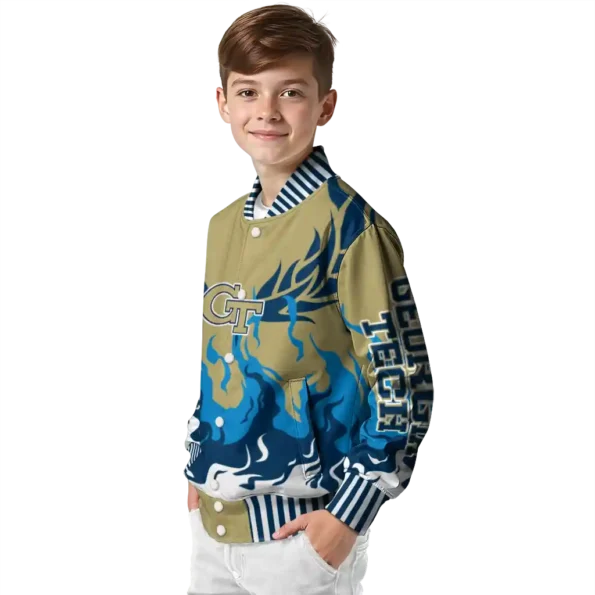 custom georgia tech yellow jackets winged blaze gold white varsity jacket trendy.webp