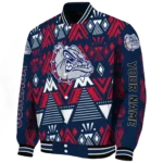 custom gonzaga bulldogs pyramid shapes blue varsity jacket best selling.webp