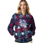 custom gonzaga bulldogs pyramid shapes blue varsity jacket best selling.webp