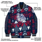 custom gonzaga bulldogs pyramid shapes blue varsity jacket best selling.webp