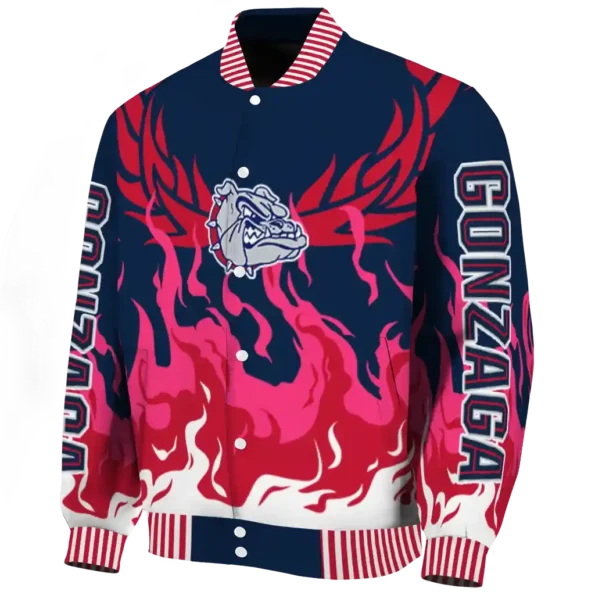 custom gonzaga bulldogs winged blaze blue white varsity jacket best selling