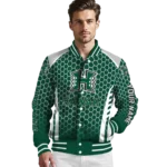 custom hawaii rainbow warriors hexagon grid green varsity jacket best selling.webp