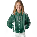 custom hawaii rainbow warriors hexagon grid green varsity jacket best selling.webp
