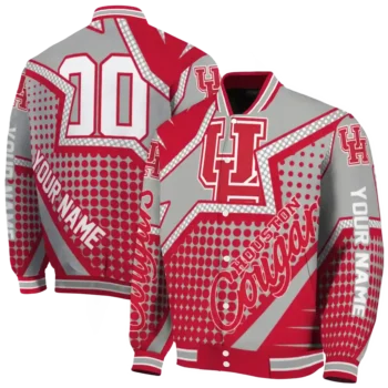 custom houston cougars star burst red varsity jacket fashion forward.webp