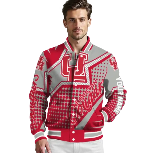 custom houston cougars star burst red varsity jacket high quality.webp