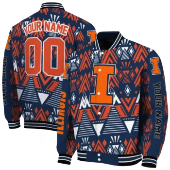 custom illinois fighting illini pyramid shapes blue varsity jacket fashion forward.webp