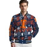 custom illinois fighting illini pyramid shapes blue varsity jacket best selling.webp