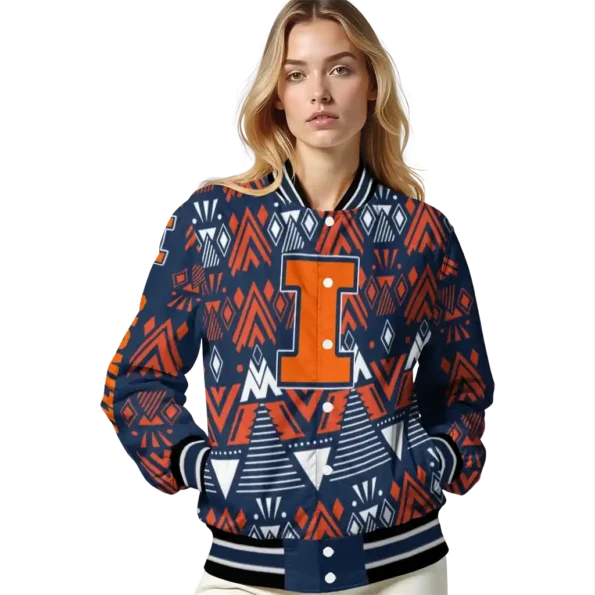 custom illinois fighting illini pyramid shapes blue varsity jacket latest model.webp