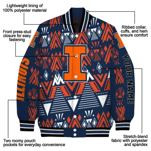 custom illinois fighting illini pyramid shapes blue varsity jacket new arrival.webp