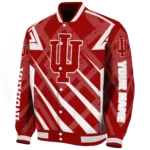 custom indiana hoosiers chevron angles red varsity jacket best selling.webp