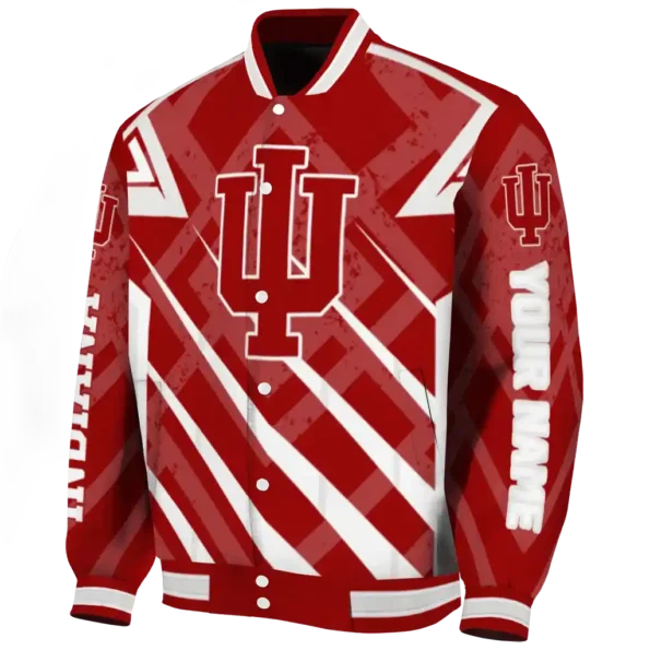 custom indiana hoosiers chevron angles red varsity jacket best selling.webp