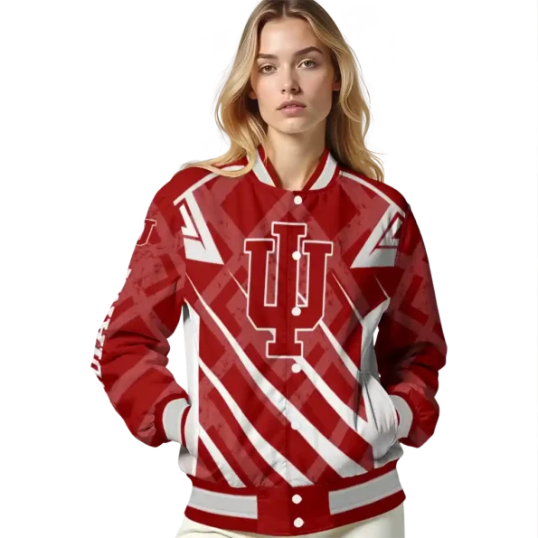 custom indiana hoosiers chevron angles red varsity jacket latest model.webp