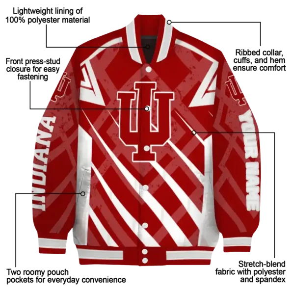 custom indiana hoosiers chevron angles red varsity jacket new arrival.webp