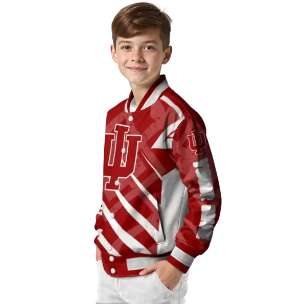 custom indiana hoosiers chevron angles red varsity jacket trendy.webp