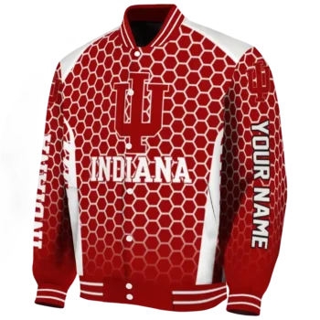 custom indiana hoosiers hexagon grid red varsity jacket best selling.webp