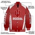 custom indiana hoosiers hexagon grid red varsity jacket best selling.webp