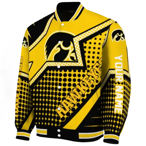 custom iowa hawkeyes star burst black varsity jacket best selling.webp