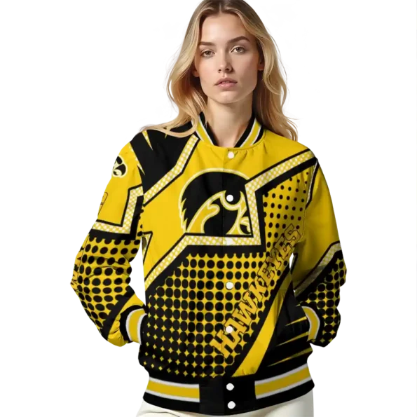 custom iowa hawkeyes star burst black varsity jacket latest model.webp