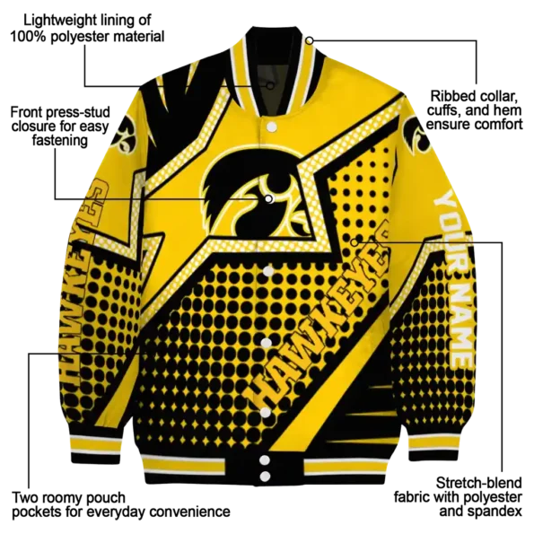 custom iowa hawkeyes star burst black varsity jacket new arrival.webp