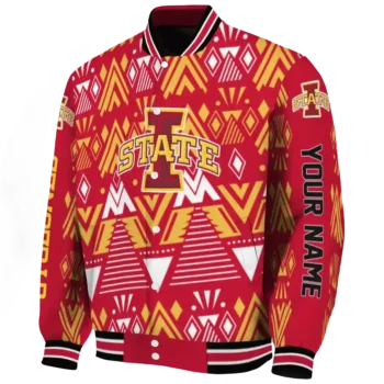 custom iowa state cyclones pyramid shapes red varsity jacket best selling.webp