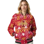 custom iowa state cyclones pyramid shapes red varsity jacket best selling.webp
