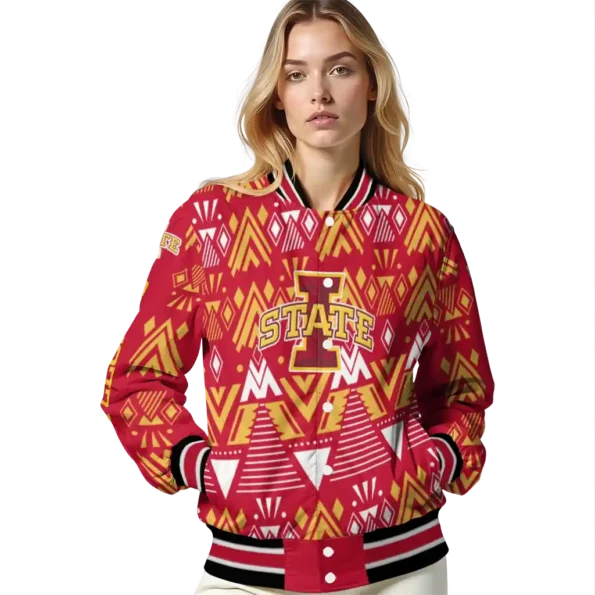 custom iowa state cyclones pyramid shapes red varsity jacket latest model.webp
