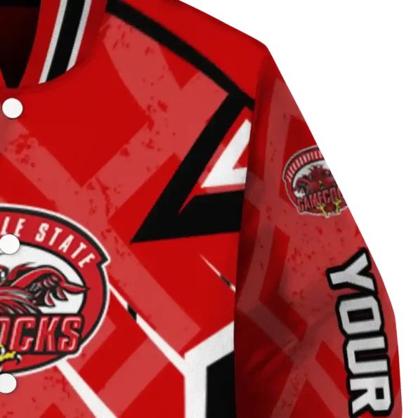 custom jacksonville state gamecocks chevron angles red varsity jacket premium grade.webp