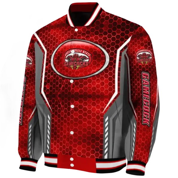 custom jacksonville state gamecocks power plate red varsity jacket best selling