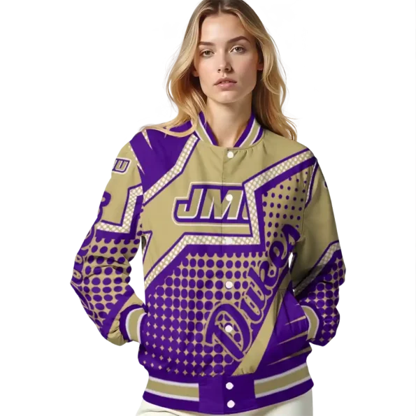 custom james madison dukes star burst purple varsity jacket latest model.webp