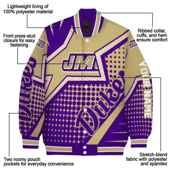 custom james madison dukes star burst purple varsity jacket new arrival.webp