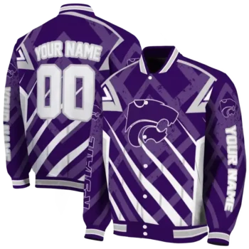 custom kansas state wildcats chevron angles purple varsity jacket fashion forward.webp