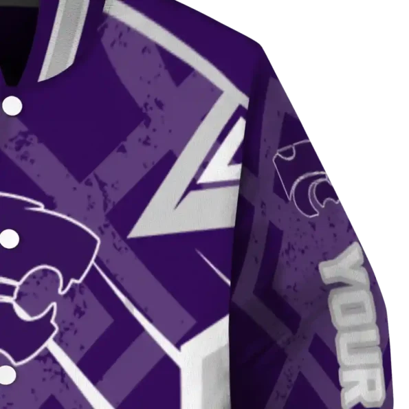 custom kansas state wildcats chevron angles purple varsity jacket premium grade.webp