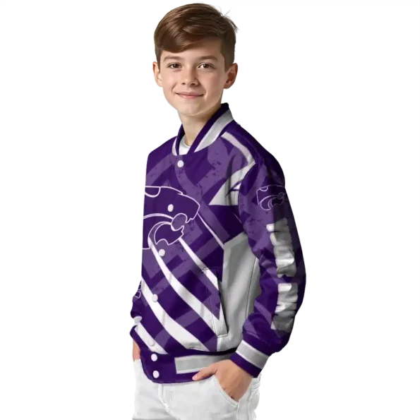 custom kansas state wildcats chevron angles purple varsity jacket trendy.webp