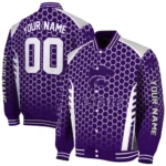 custom kansas state wildcats hexagon grid purple varsity jacket best selling.webp