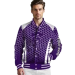 custom kansas state wildcats hexagon grid purple varsity jacket best selling.webp