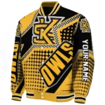 custom kennesaw state owls star burst gold varsity jacket best selling.webp