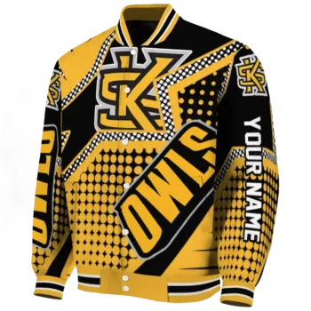 custom kennesaw state owls star burst gold varsity jacket best selling.webp