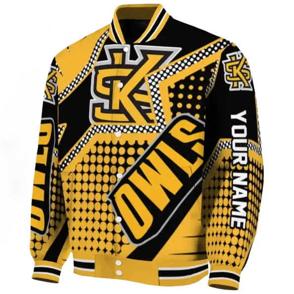 custom kennesaw state owls star burst gold varsity jacket best selling.webp