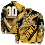 custom kennesaw state owls star burst gold varsity jacket best selling.webp