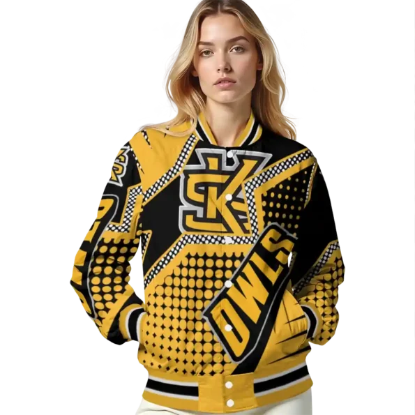 custom kennesaw state owls star burst gold varsity jacket latest model.webp