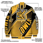 custom kennesaw state owls star burst gold varsity jacket best selling.webp