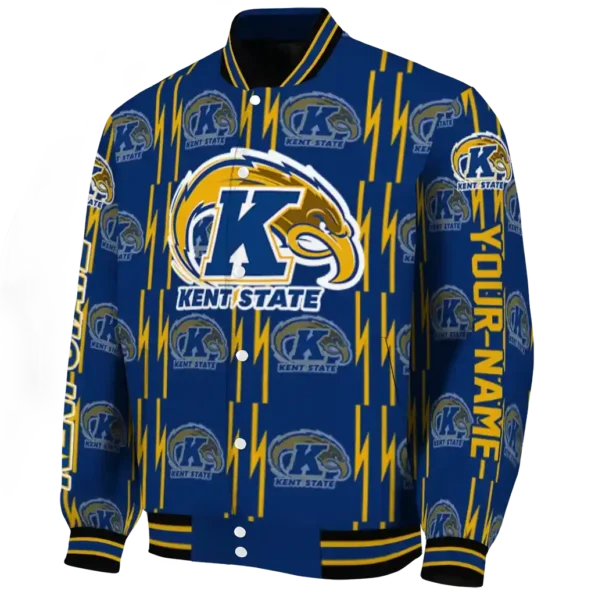 custom kent state golden flashes bolt stripe navy blue varsity jacket best selling