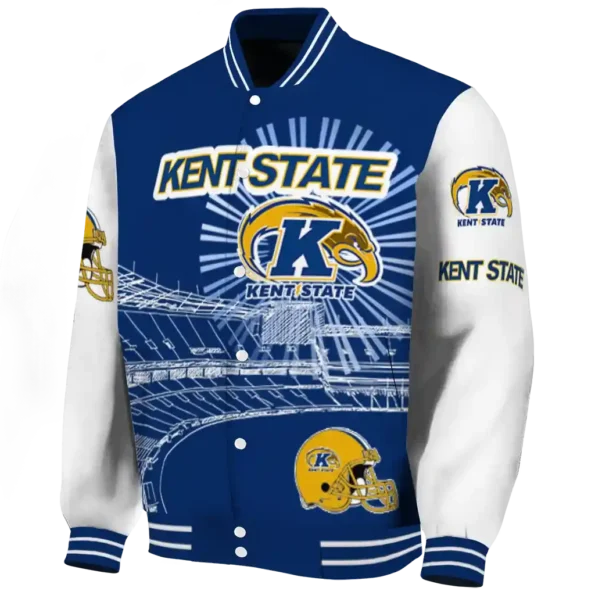 custom kent state golden flashes ferris arena navy blue white varsity jacket best selling