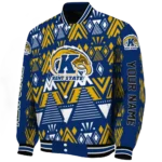 custom kent state golden flashes pyramid shapes navy blue varsity jacket best selling.webp