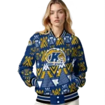 custom kent state golden flashes pyramid shapes navy blue varsity jacket best selling.webp