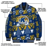 custom kent state golden flashes pyramid shapes navy blue varsity jacket best selling.webp