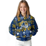 custom kent state golden flashes pyramid shapes navy blue varsity jacket best selling.webp